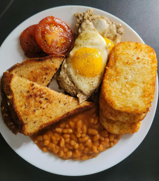 HASH BROWN AND BAKED BEANS